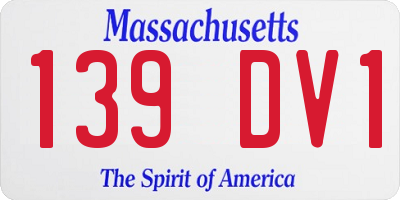 MA license plate 139DV1