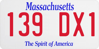 MA license plate 139DX1