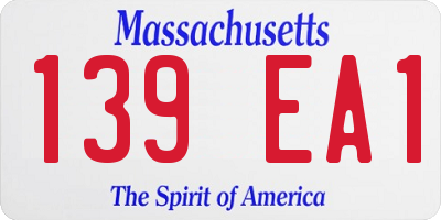 MA license plate 139EA1