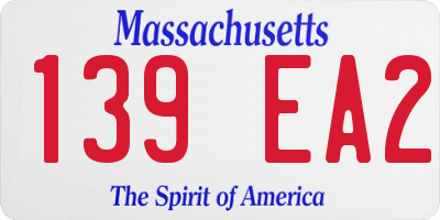 MA license plate 139EA2