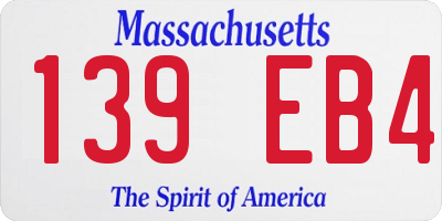 MA license plate 139EB4