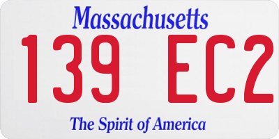 MA license plate 139EC2