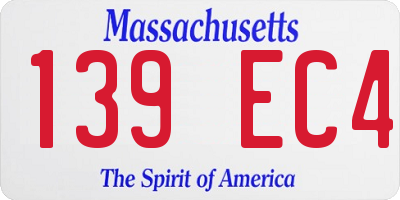 MA license plate 139EC4