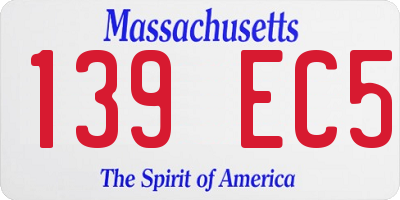 MA license plate 139EC5