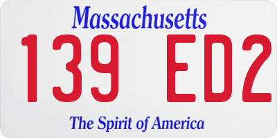 MA license plate 139ED2