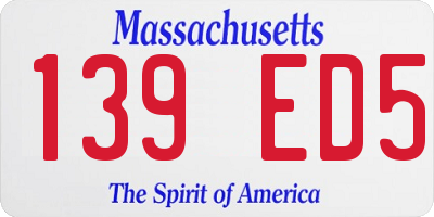 MA license plate 139ED5