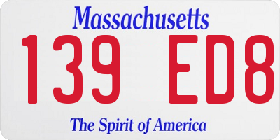 MA license plate 139ED8