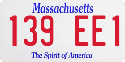 MA license plate 139EE1