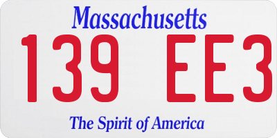 MA license plate 139EE3