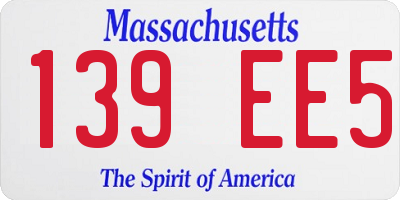 MA license plate 139EE5