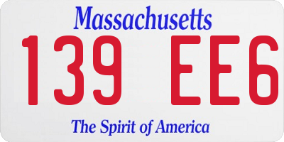 MA license plate 139EE6