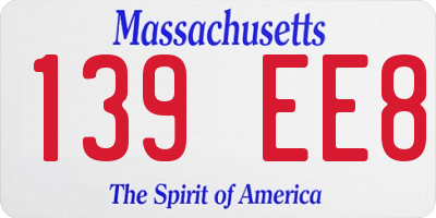 MA license plate 139EE8