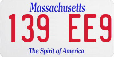 MA license plate 139EE9