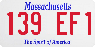 MA license plate 139EF1