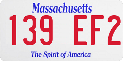 MA license plate 139EF2