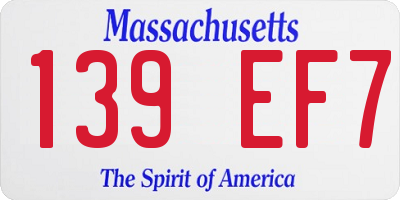 MA license plate 139EF7