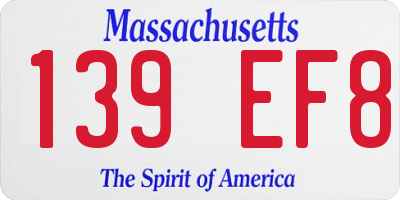 MA license plate 139EF8