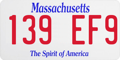 MA license plate 139EF9