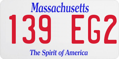 MA license plate 139EG2