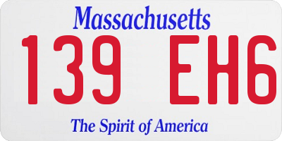 MA license plate 139EH6