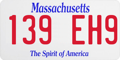 MA license plate 139EH9