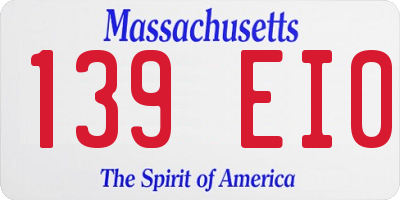 MA license plate 139EI0