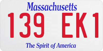 MA license plate 139EK1