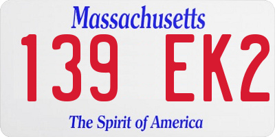 MA license plate 139EK2