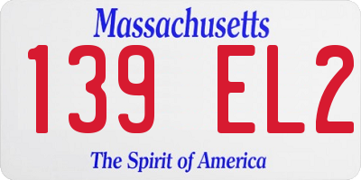 MA license plate 139EL2