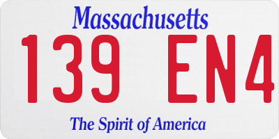 MA license plate 139EN4