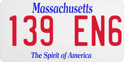 MA license plate 139EN6