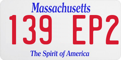 MA license plate 139EP2