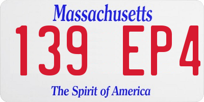 MA license plate 139EP4