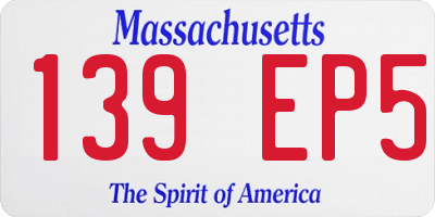 MA license plate 139EP5