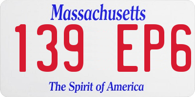 MA license plate 139EP6