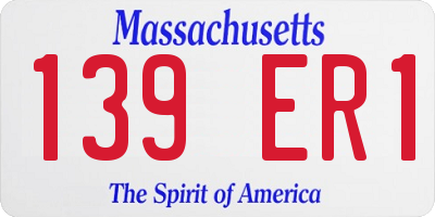 MA license plate 139ER1