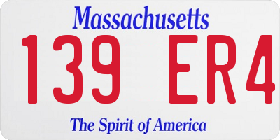 MA license plate 139ER4