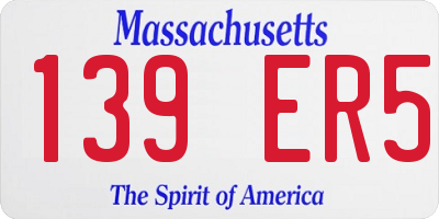 MA license plate 139ER5