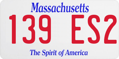 MA license plate 139ES2