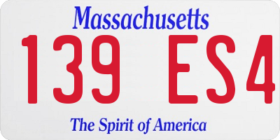 MA license plate 139ES4