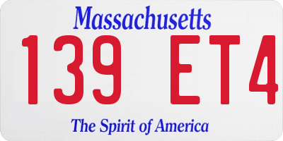 MA license plate 139ET4