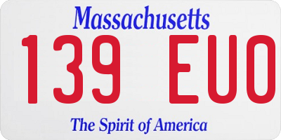 MA license plate 139EU0
