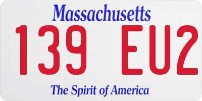 MA license plate 139EU2