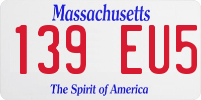 MA license plate 139EU5
