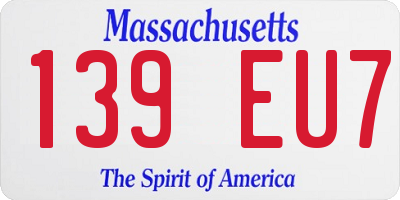 MA license plate 139EU7