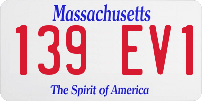 MA license plate 139EV1