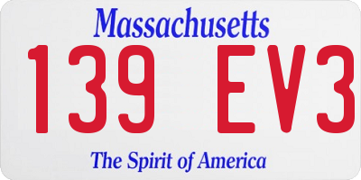 MA license plate 139EV3
