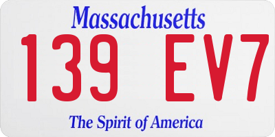 MA license plate 139EV7