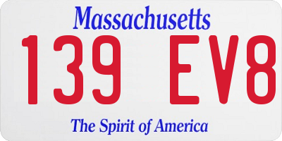 MA license plate 139EV8