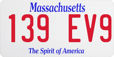 MA license plate 139EV9